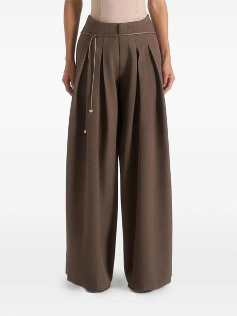 Manière De Voir Flora pleated belted trousers - Brown