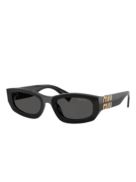 Miu Miu Eyewear geometric-frame logo-detail sunglasses - Black - zdjęcie produktu nr 2