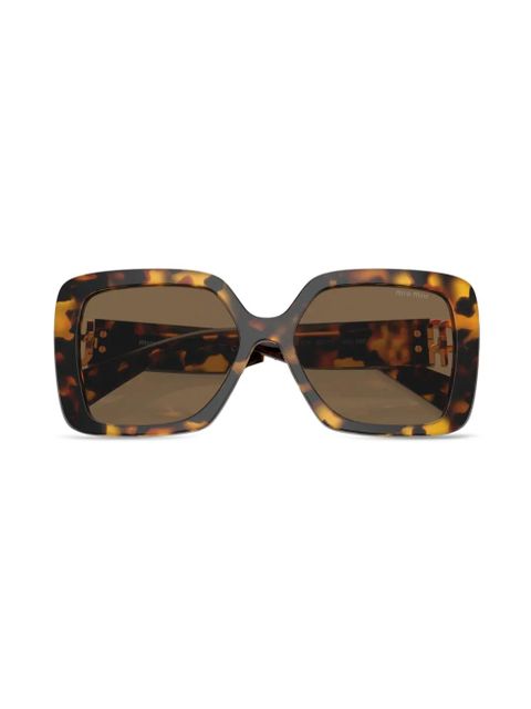 Miu Miu Eyewear tortoiseshell-effect oversize-frame sunglasses - Brown
