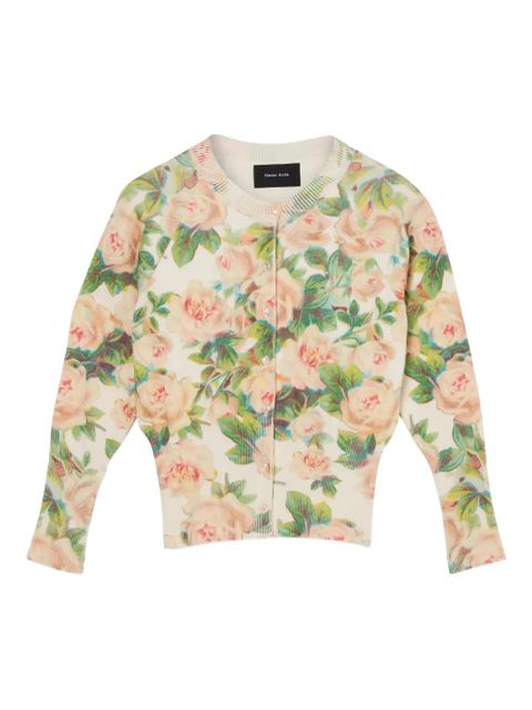 Simone Rocha floral-print knit cardigan - Pink - zdjęcie produktu nr 1