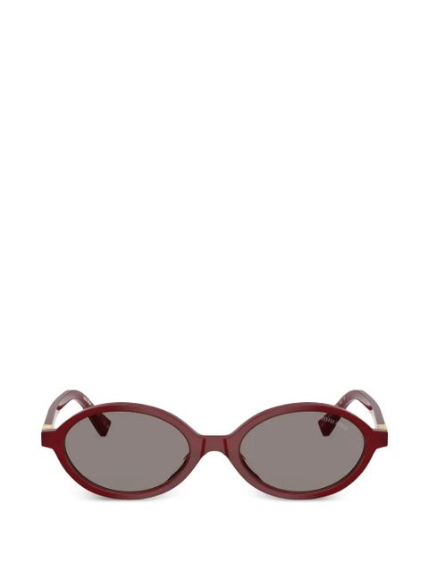 Miu Miu Eyewear Regard oval-frame sunglasses - Red - zdjęcie produktu nr 1