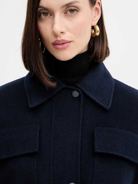 Weekend Max Mara bezrękawnik z wełną ELEGIA kolor granatowy przejściowy 2525276021600