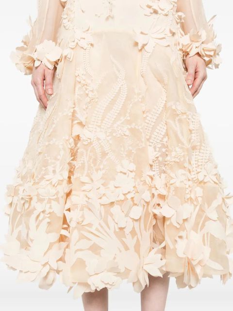 ZIMMERMANN floral-applique midi skirt - Neutrals - zdjęcie produktu nr 2