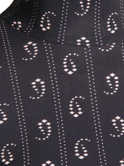 Tory Burch geometric-print turtleneck top - Blue