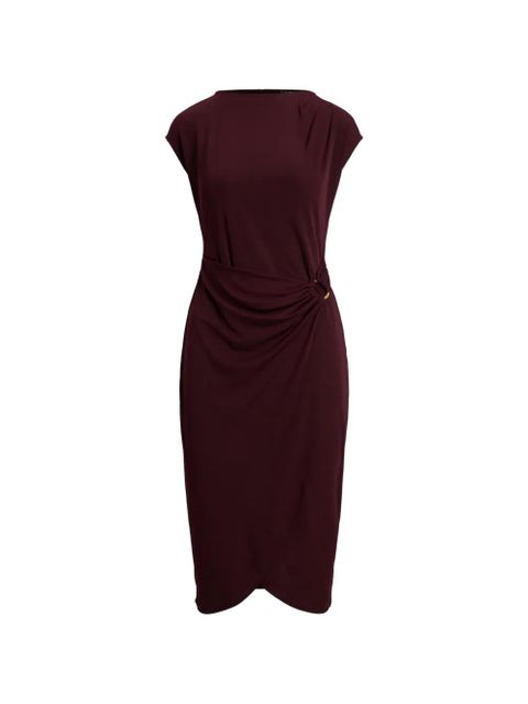 Lauren Ralph Lauren draped ring-detail midi dress - Red - zdjęcie produktu nr 1