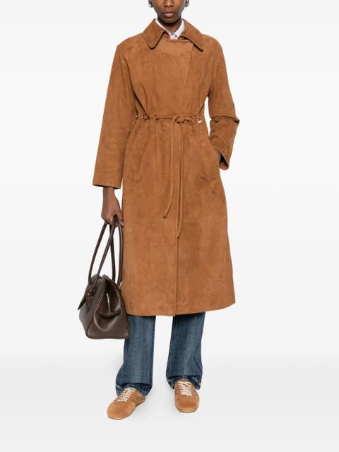 Ba&Sh tie-waist leather coat - Brown - zdjęcie produktu nr 2