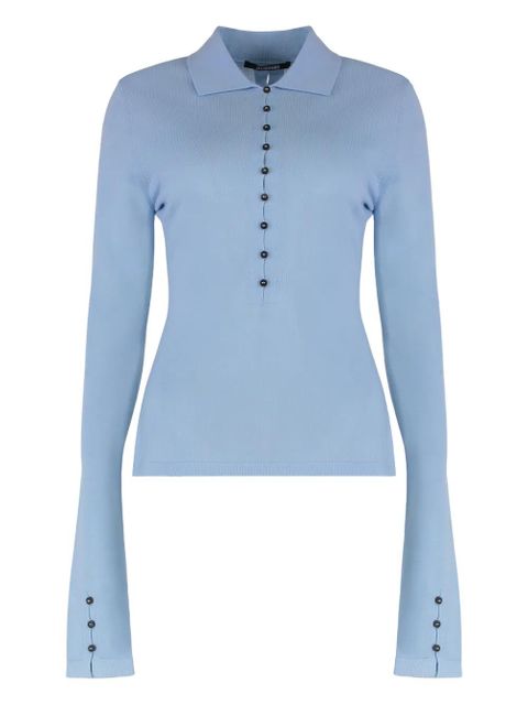 Jacquemus long-sleeve polo top - Blue - zdjęcie produktu nr 1