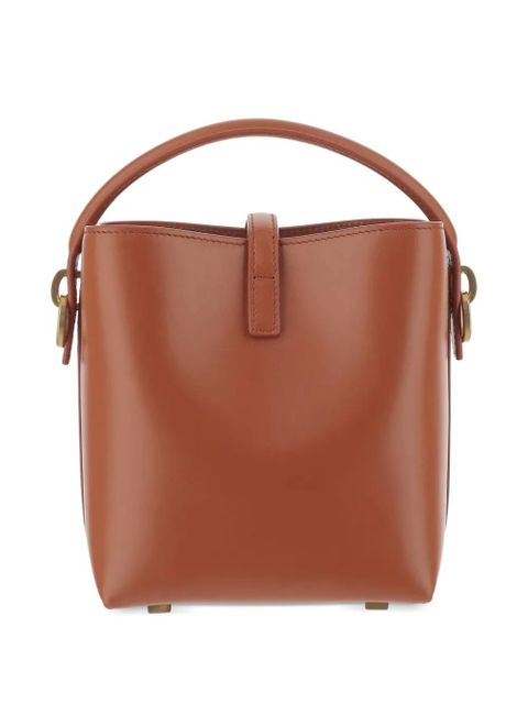 Saint Laurent mini Le 37 logo-plaque bucket bag - Brown - zdjęcie produktu nr 2
