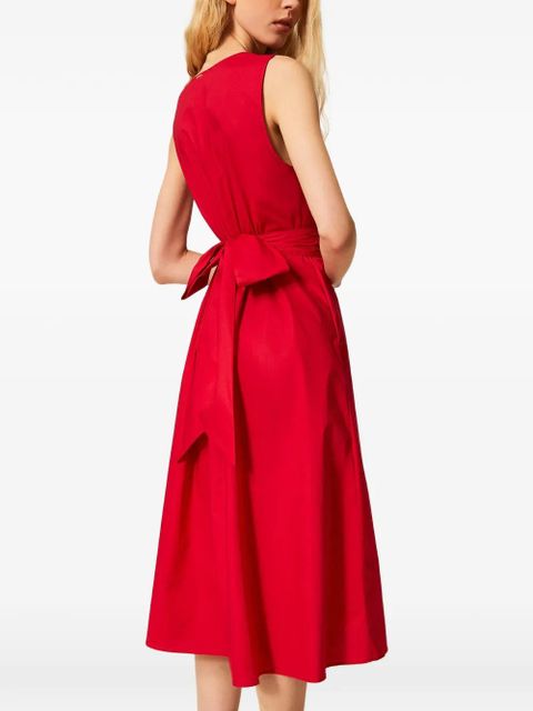 TWINSET V-neck belted midi dress - Red