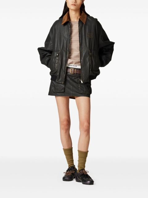 Miu Miu poplin bomber jacket - Black - zdjęcie produktu nr 2