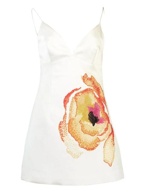 Acler Pendoylan floral-embellished satin dress - White - zdjęcie produktu nr 1