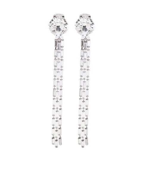 Alessandra Rich fringe-detail drop earrings - Silver - zdjęcie produktu nr 1
