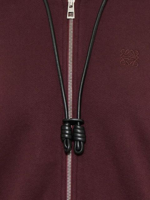 LOEWE zip hooded sweater - Red