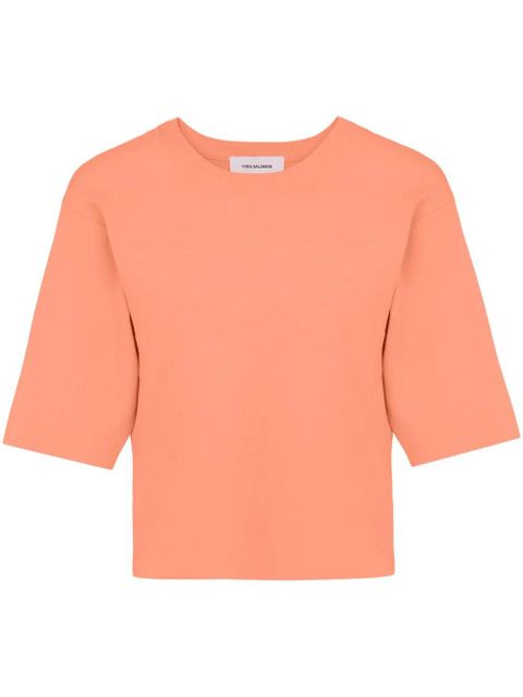 Yves Salomon knitted cropped T-shirt - Orange - zdjęcie produktu nr 1
