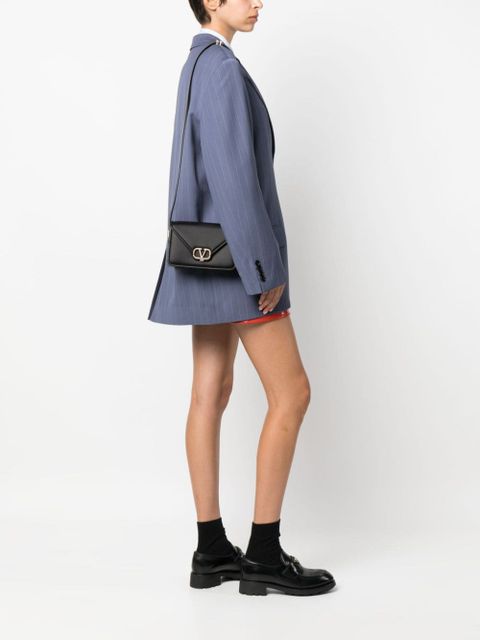 Valentino Garavani small Letter leather shoulder bag - Black