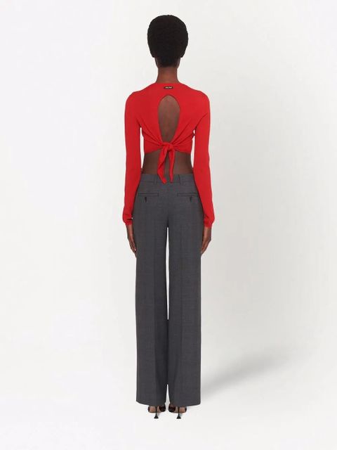 Miu Miu check-wool trousers - Grey