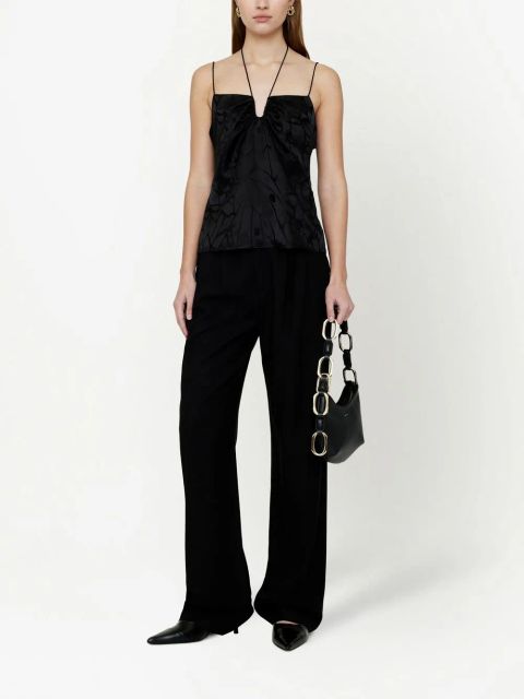 ANINE BING Papillon halterneck cami top - Black