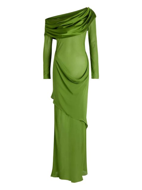 Christopher Esber draped one-shoulder maxi dress - Green - zdjęcie produktu nr 1