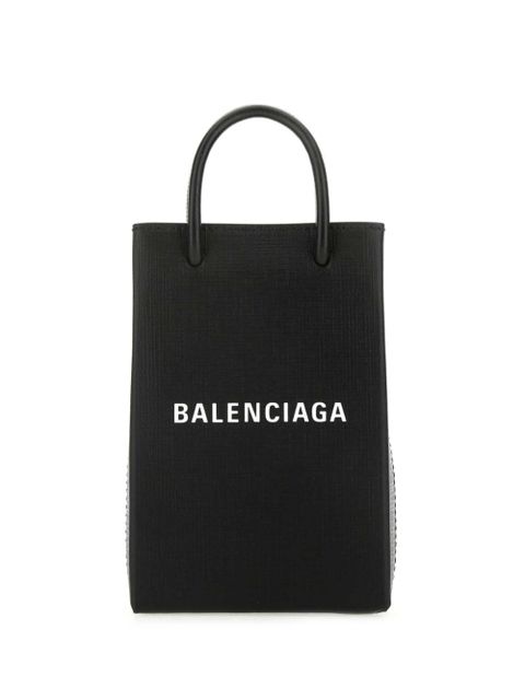 Balenciaga logo-print leather phone case - Black - zdjęcie produktu nr 1