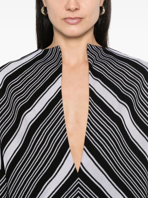 Missoni plunging V-neck oversized-sleeve mini dress - Black