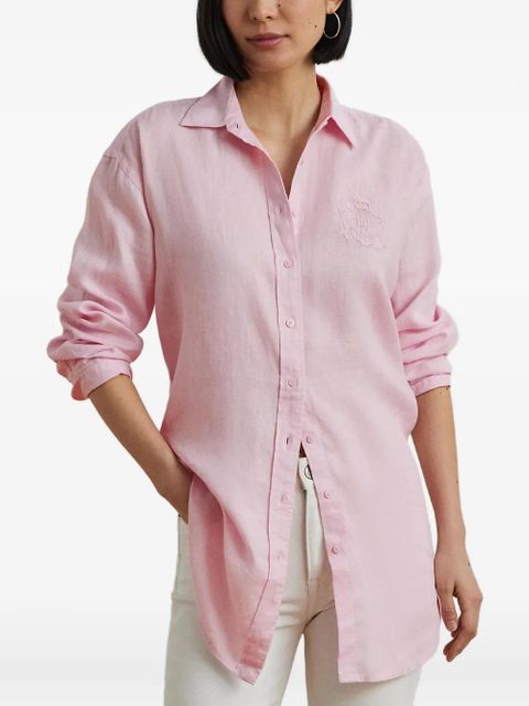 Lauren Ralph Lauren embroidered-logo long-sleeve shirt - Pink - zdjęcie produktu nr 1