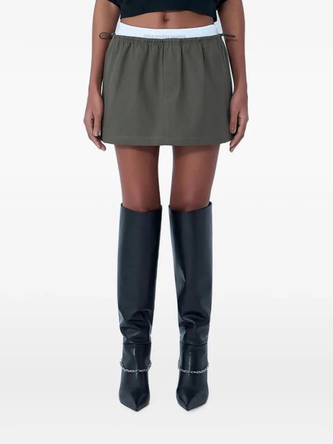 Alexander Wang logo elasticated-waistband mini skirt - Green