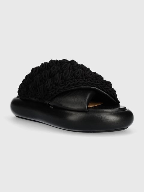 JW Anderson klapki Crochet Twister damskie kolor czarny na platformie ANW42027A