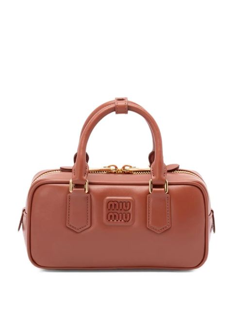 Miu Miu Arcadie logo-plaque top-handle tote bag - Neutrals - zdjęcie produktu nr 1