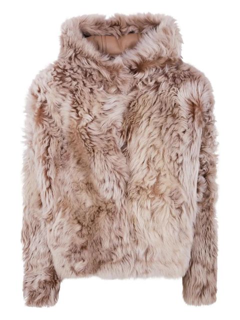 Yves Salomon hooded lamb-fur jacket - Brown - zdjęcie produktu nr 1