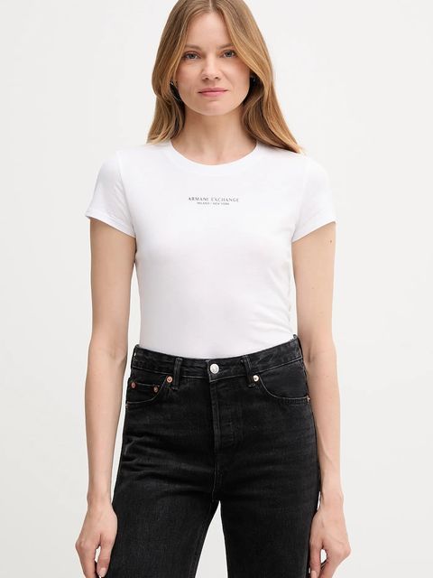 Armani Exchange t-shirt bawełniany damski kolor biały XW001455 AF10356 - zdjęcie produktu nr 1