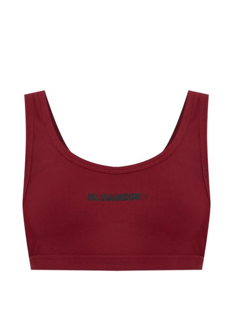 Jil Sander logo-print scoop-neck bra - Red - zdjęcie produktu nr 1