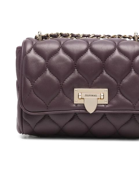 Aspinal Of London quilted chain satchel - Purple