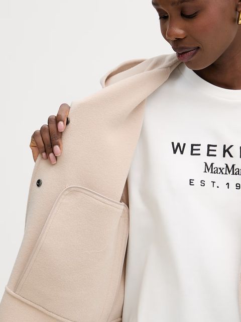 Weekend Max Mara płaszcz z dodatkiem wełny OLIATO