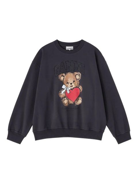 GANNI teddy-print sweatshirt - Grey - zdjęcie produktu nr 1