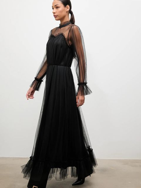 Answear.LAB sukienka kolor czarny maxi prosta - zdjęcie produktu nr 1