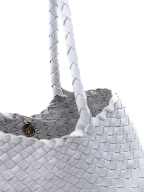 DRAGON DIFFUSION big Santa Croce woven tote bag - White
