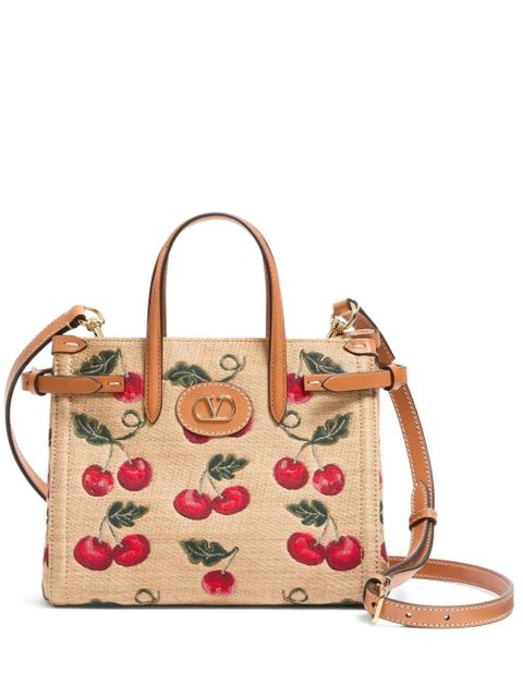 Valentino Garavani small Antibes Cherry-motif tote bag - Neutrals - zdjęcie produktu nr 1
