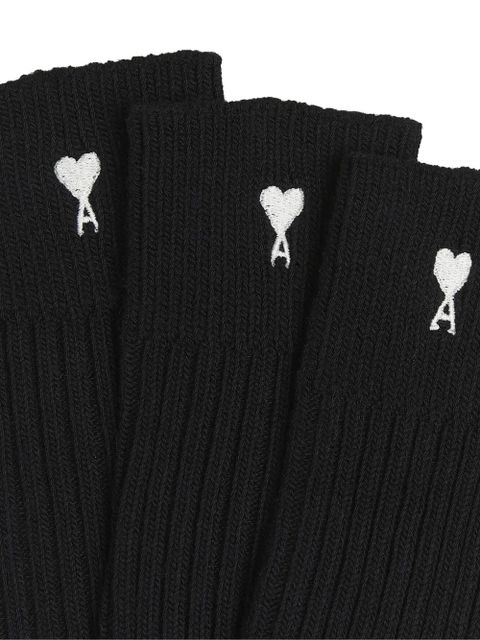 AMI Paris ribbed detail socks (set of three) - Black - zdjęcie produktu nr 2