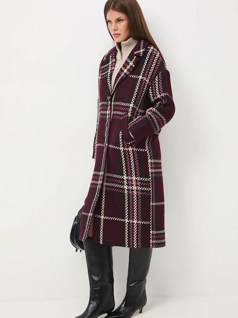 Medicine płaszcz damski kolor bordowy