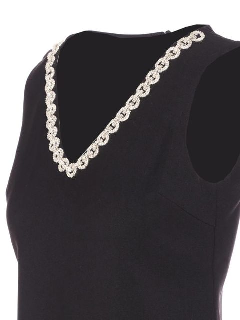 Self-Portrait crystal-embellished mini dress - Black