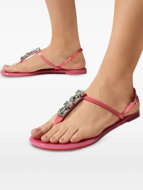 Casadei crystal-embellished thong-strap sandals - Pink