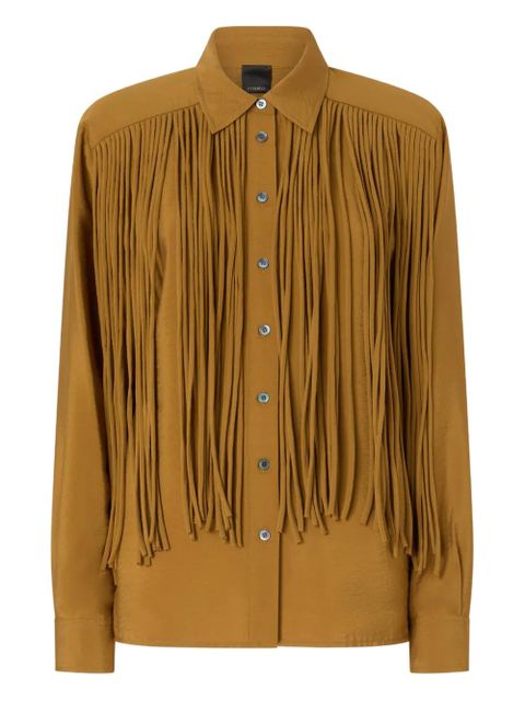 PINKO fringed-details long-sleeve shirt - Brown - zdjęcie produktu nr 1