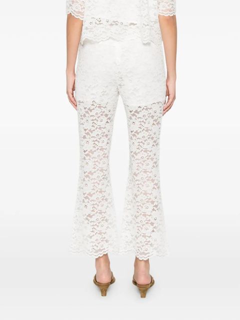 TWINSET flower-lace trousers - White
