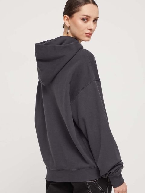 Guess Originals bluza kolor szary z kapturem z aplikacją
