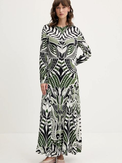 Farm Rio sukienka kolor zielony maxi rozkloszowana 338655 - zdjęcie produktu nr 1