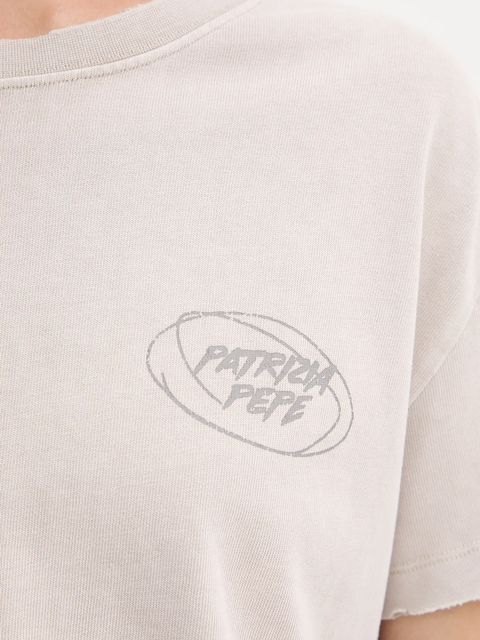 Patrizia Pepe t-shirt bawełniany damski kolor beżowy 8M1714 J128