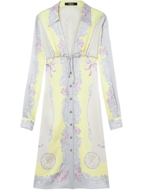Versace Cameo silk midi shirt dress - Yellow - zdjęcie produktu nr 1