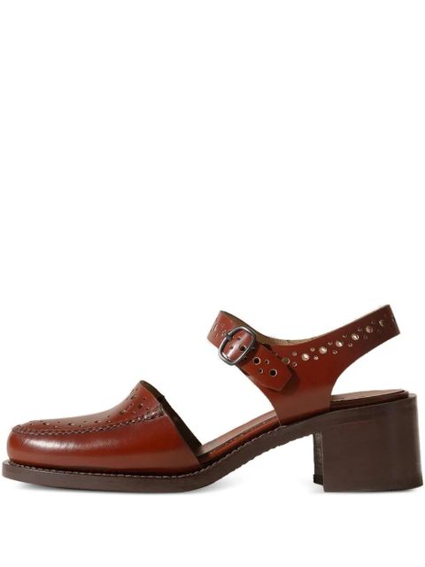 Hereu 50mm Picada buckle-fastening perforated pumps - Brown - zdjęcie produktu nr 1