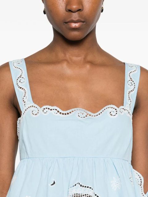 ALEMAIS Maizy scalloped-trim top - Blue