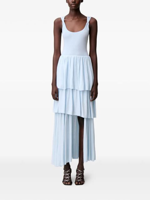 Claudie Pierlot tiered knitted asymmetric dress - Blue